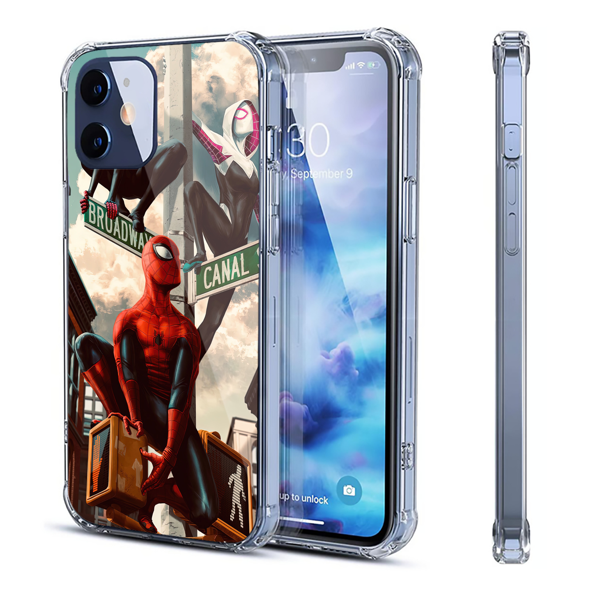 （画像用） Spider Man スパイダーマン 【iPhone 12シリーズ対応】透明スマホケース（クリアソフトケース）